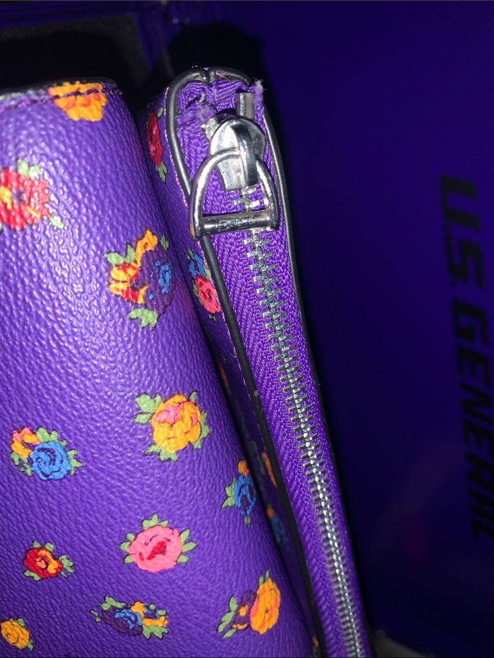 COACH Purple Floral Zip Wallet & Card Case Set - Picture 7 of 8